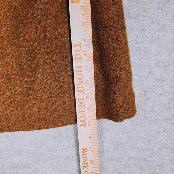 1970s Wool Mini Skirt Brown Small Dark Academia Library‎ Preppy Feminine Skirt - Picture 14 of 15